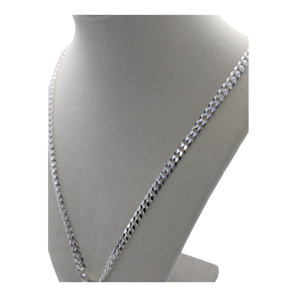 925 Sterling silver Revolver Pendant and Sterling Curb Chain - Picture 4 of 5